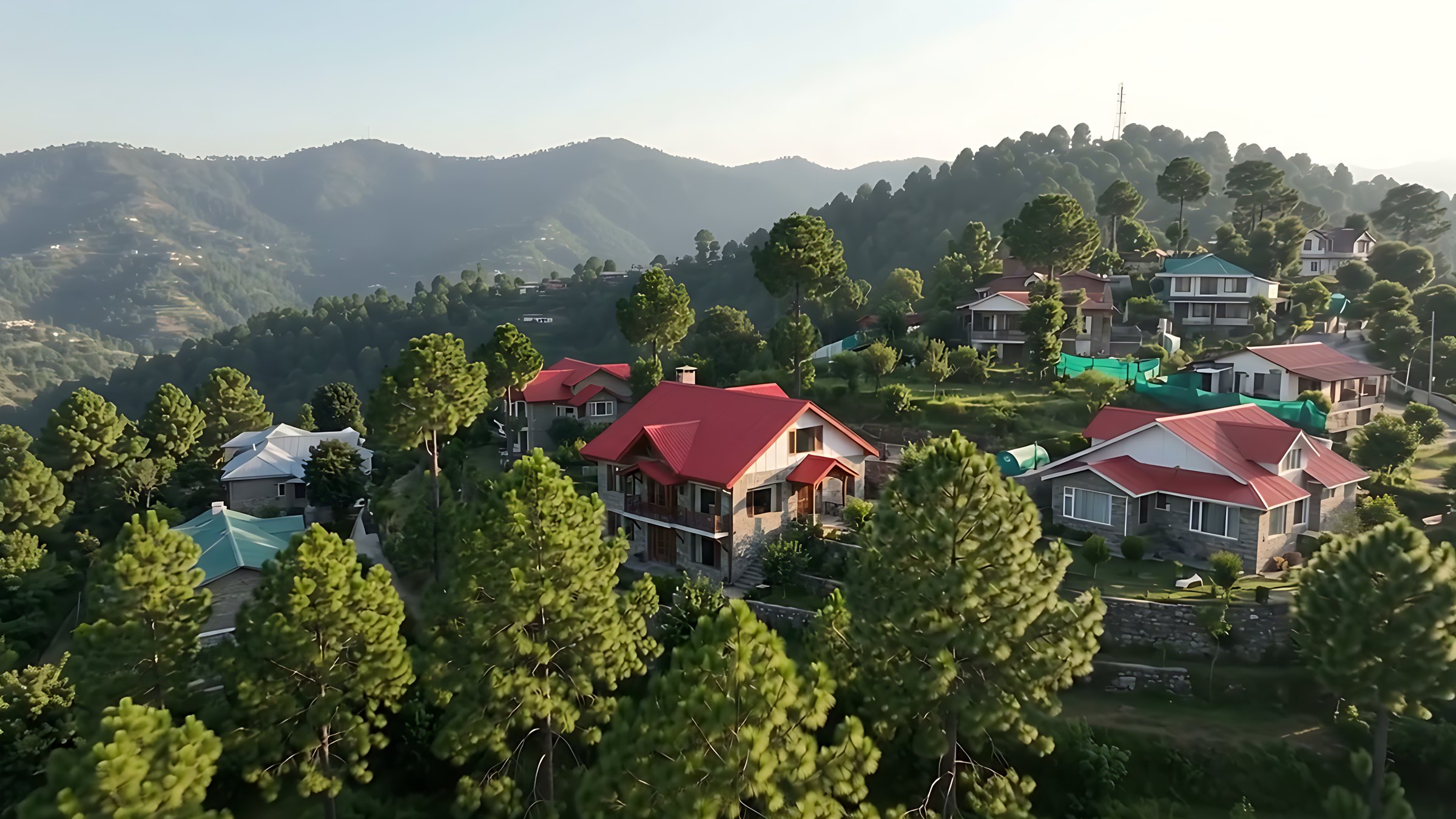 Aerial view of Khaira Gali in the Galyat hills